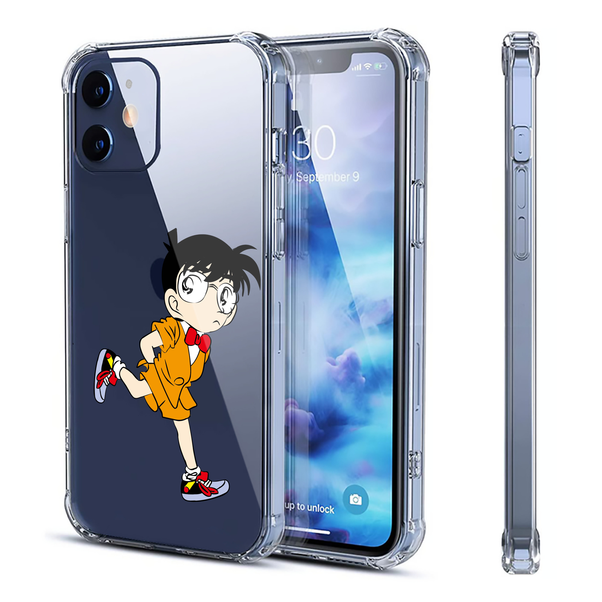 （画像用） 名探偵コナン 江戸川 コナン Detective Conan Conan Edogawa 【iPhone 12シリーズ対応】透明スマホケース（クリアソフトケース）